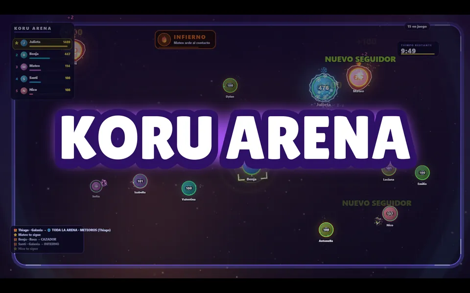 KORU Arena: bolitas con el nombre de cada espectador